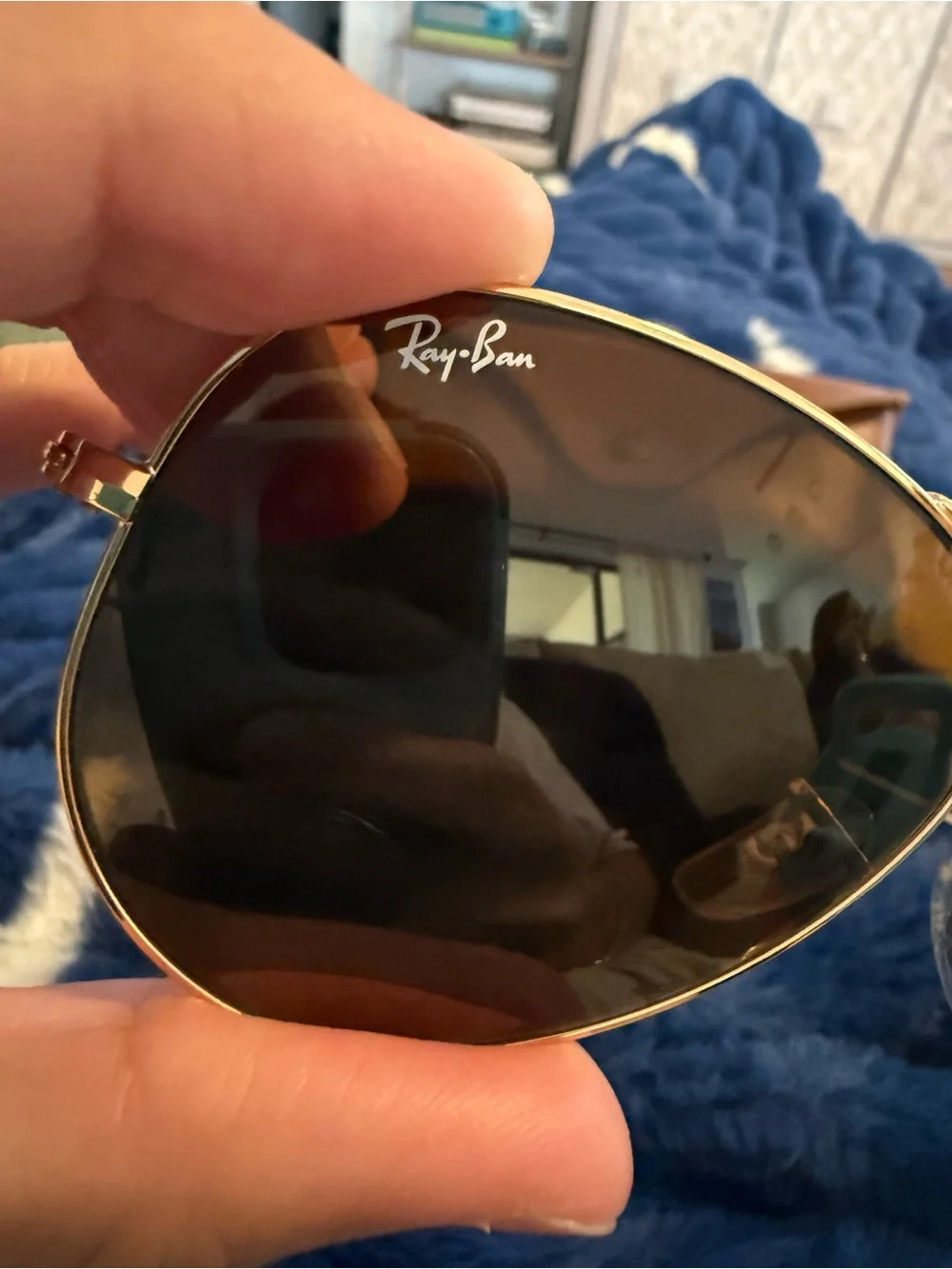 Ray-Ban Aviator Sunglasses in Gold with Brown Lenses
